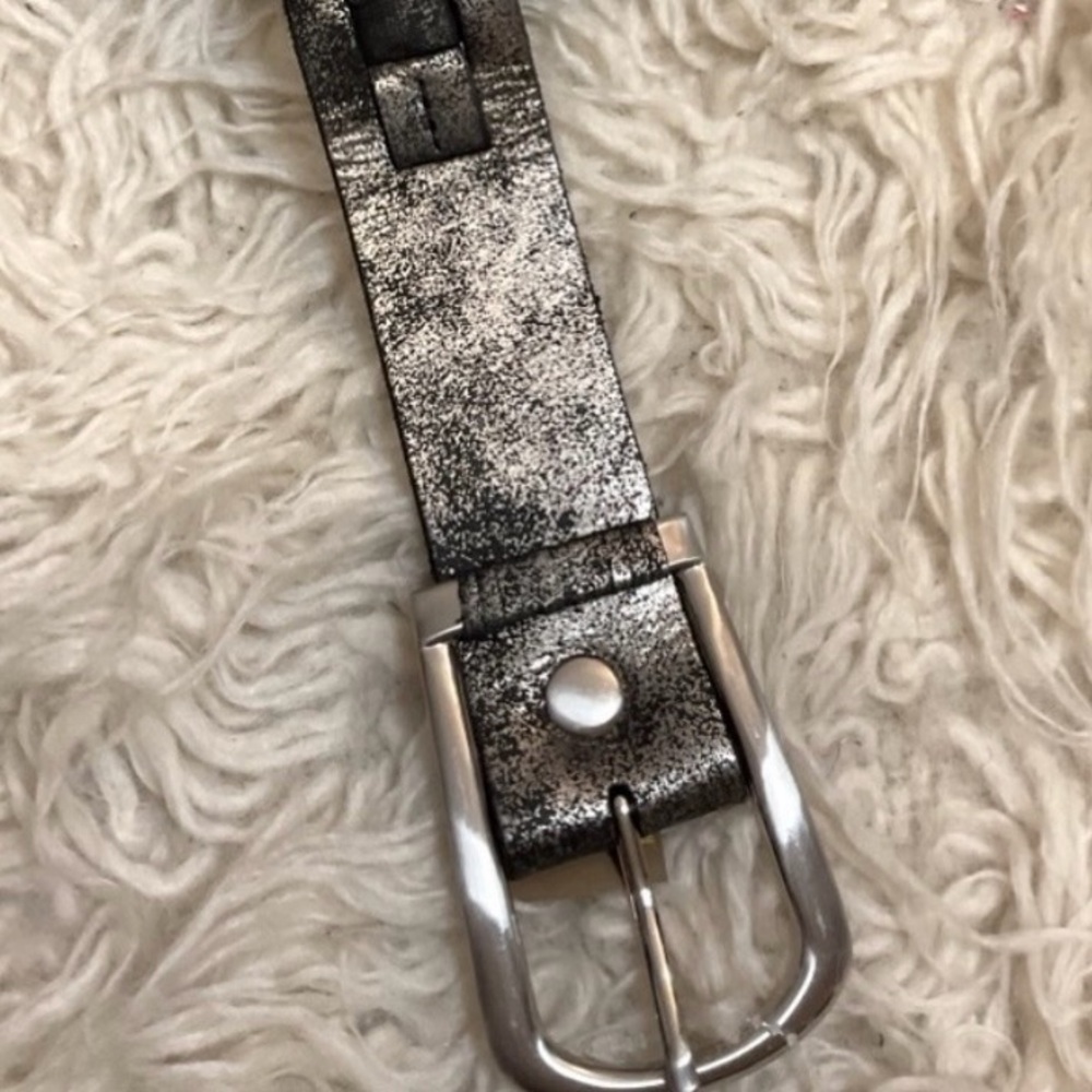 Patricia Nash 100% Leather Belt Small Black Metallic Braided Cutout Boho Western - Picture 3 of 4